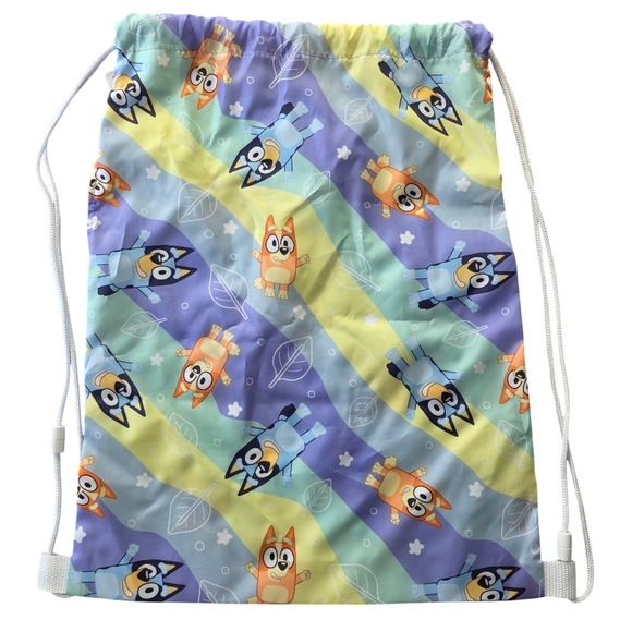 NWT Bluey Build-a-Bear Carrier/Drawstring Bag, Unisex, Purple/Blue/Yellow - Picture 3 of 7